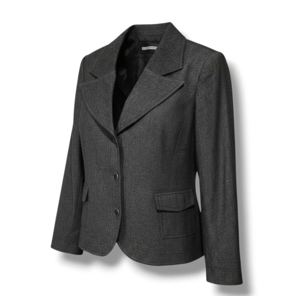 Requirements Jackets & Blazers - Requirements Women’s Plus Size 16 Vintage Dark Gray Lurex Career Blazer